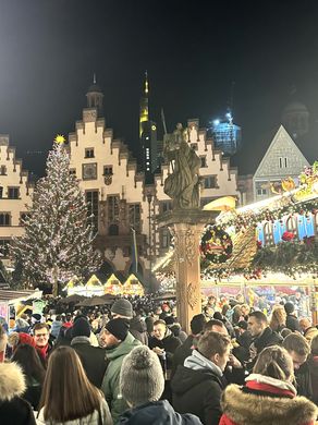 Frankfurter Weihnachtsmarkt bei Nacht