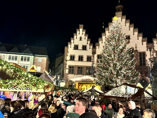 Frankfurter Weihnachtsmarkt bei Nacht