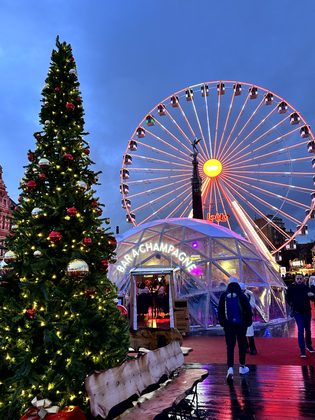 Wintermarkt, Lichter und Riesenrad