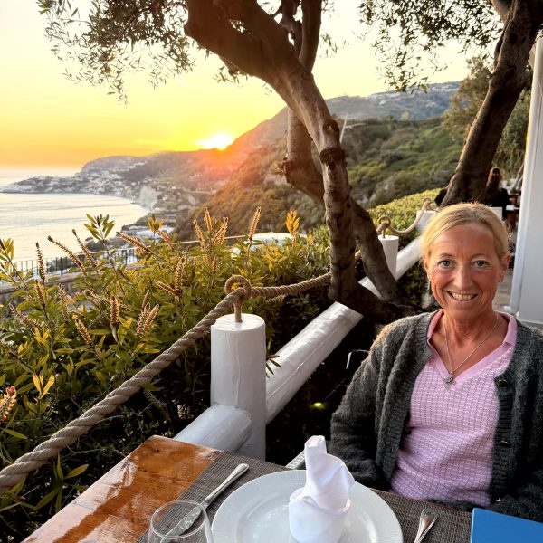 Abendessen mit Sonnenuntergang