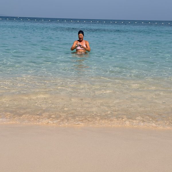 Schwimmen vor der Weiterfahrt nach Negril