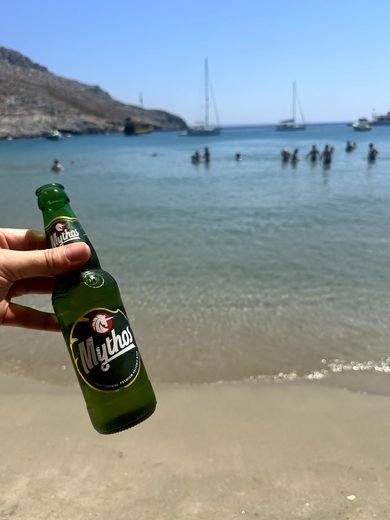 Pserimos: Strand, Hafen und Badepause