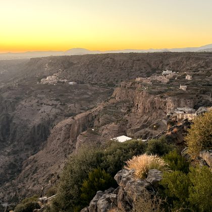Jebel Akhdar: Bergwelt und Sonnenuntergang