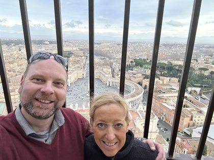 Trastevere, Tiber und erster Blick Richtung Vatikan