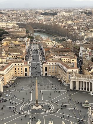 Trastevere, Tiber und erster Blick Richtung Vatikan