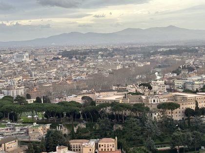 Trastevere, Tiber und erster Blick Richtung Vatikan