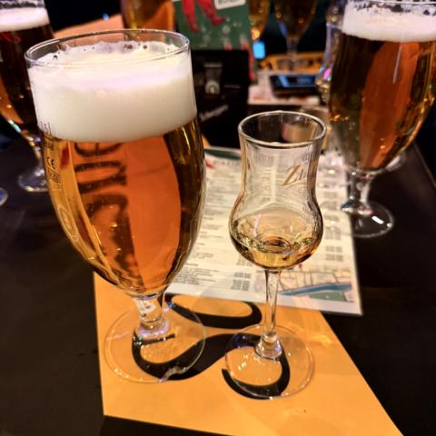 Erste Biere, Vijećnica und Sarajevo bei Nacht