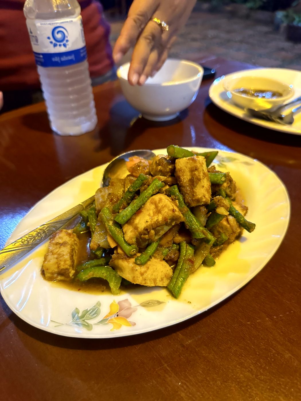 Abendessen in Battambang – grünes Curry und Hotpot am Tisch